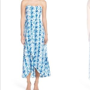 Strapless Print Dress